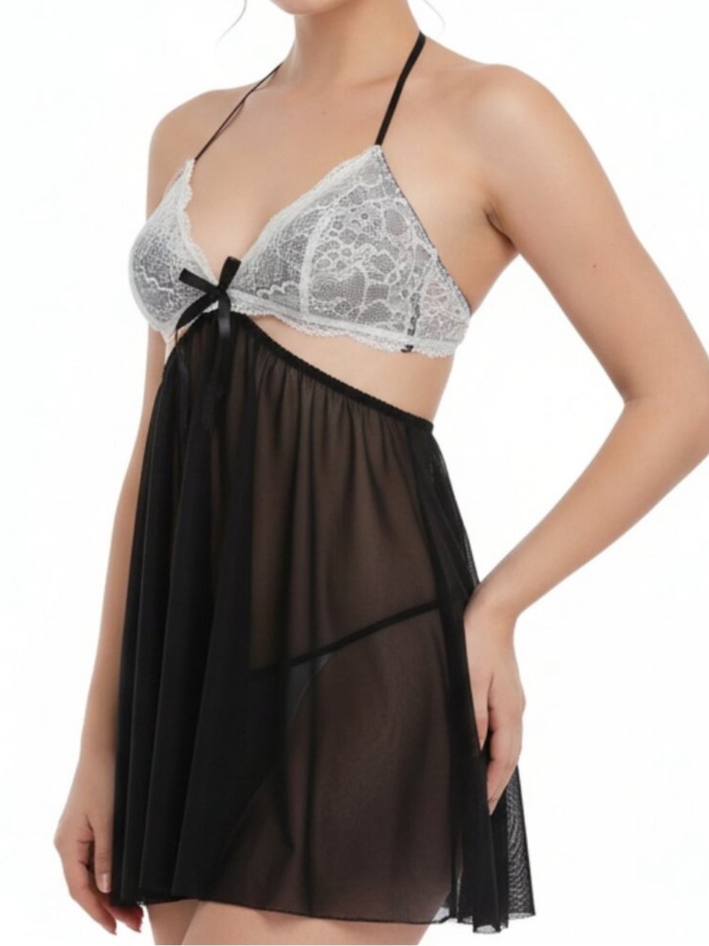 Victoria secret very sexy lace mesh cutout babydoll M